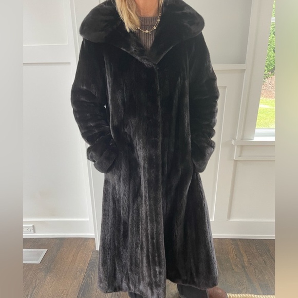 Fur Black Full Length Coat NWOT